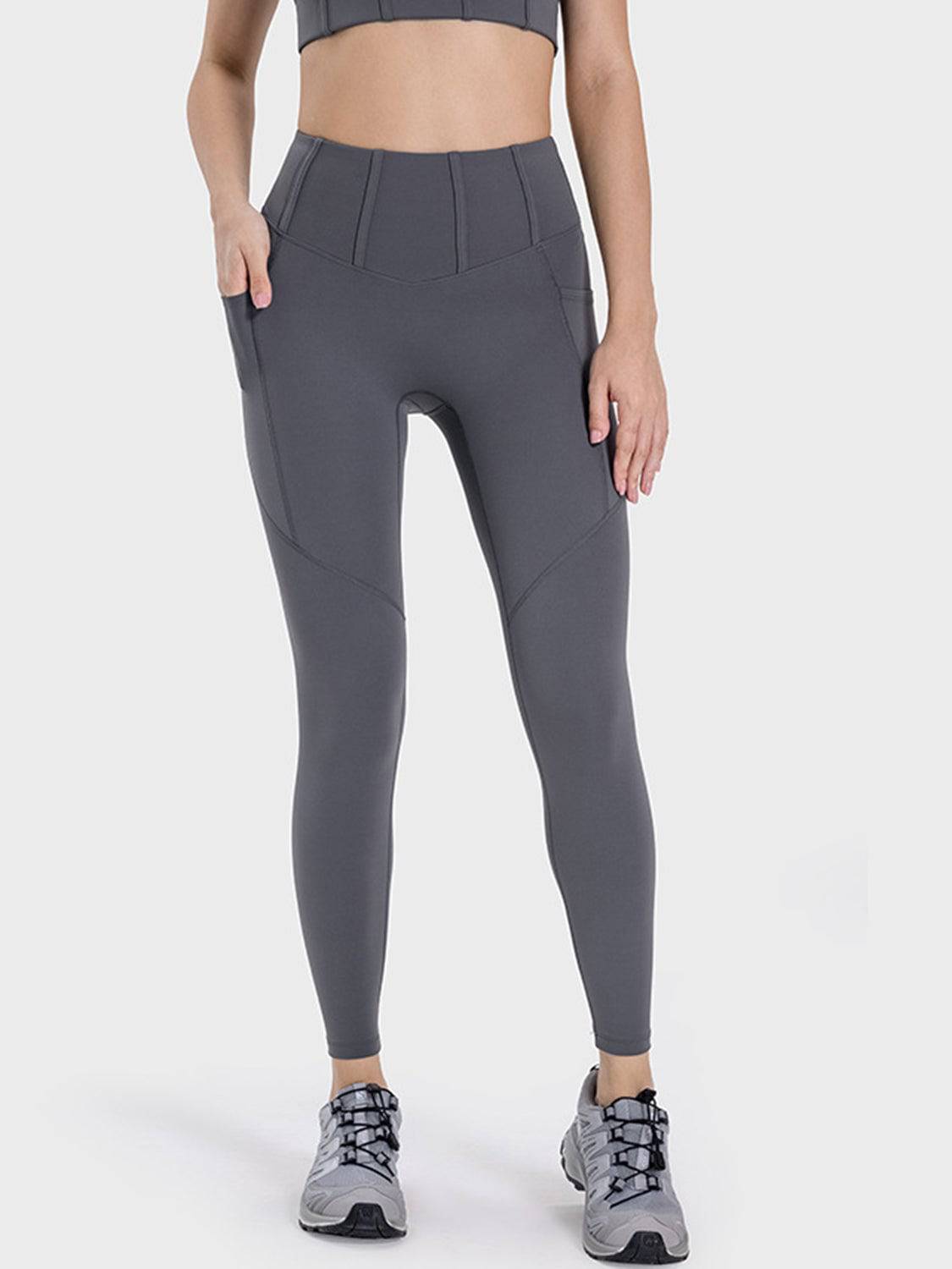 Pocketed High Waist Active Leggings - Siennasass