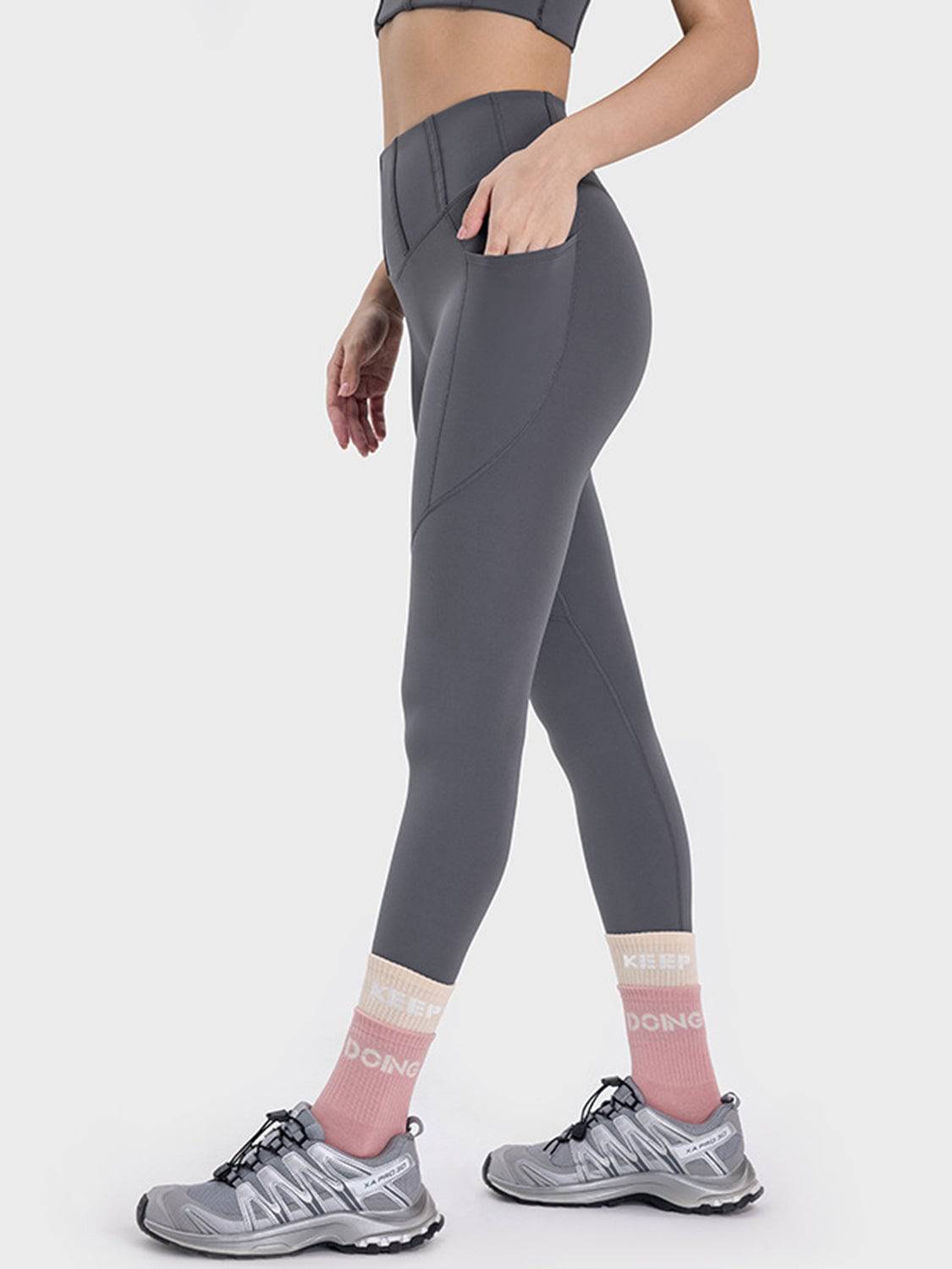 Pocketed High Waist Active Leggings - Siennasass
