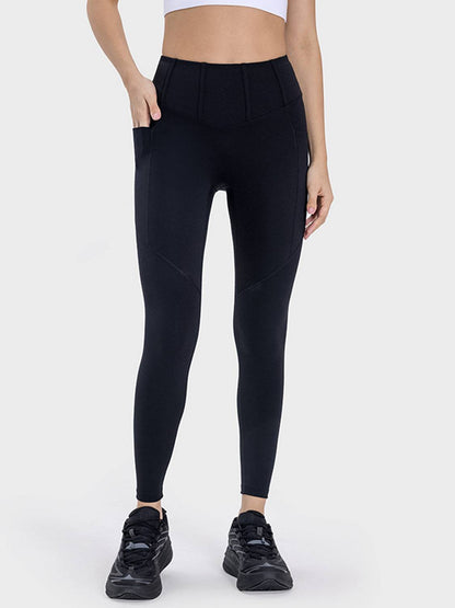 Pocketed High Waist Active Leggings - Siennasass
