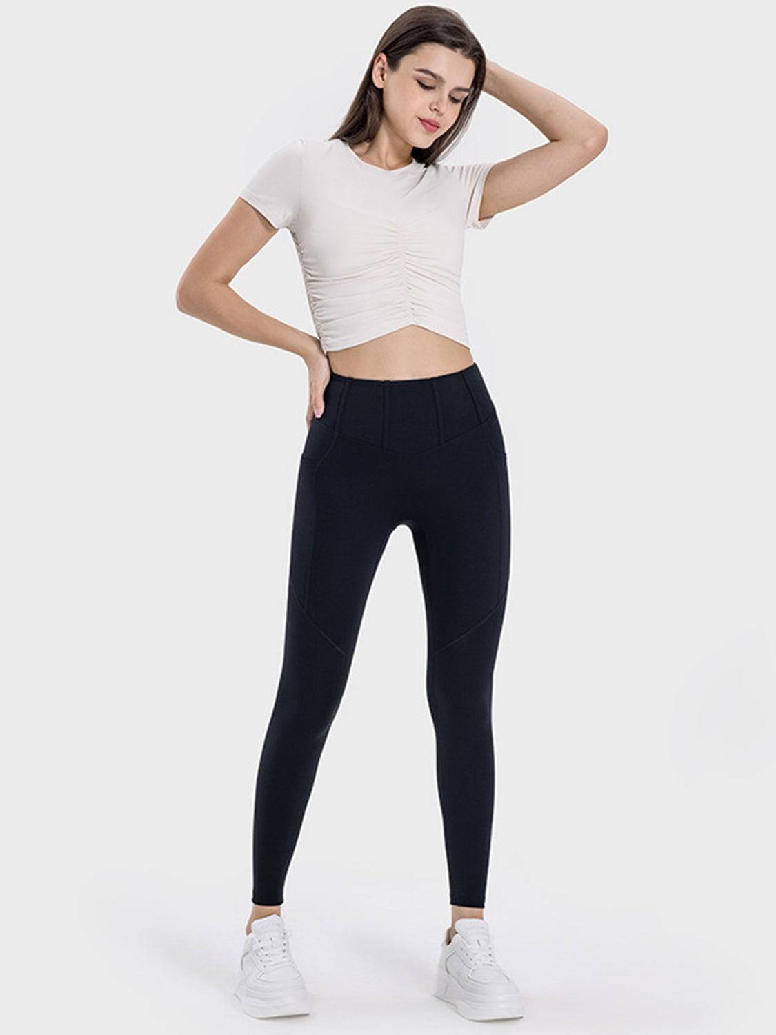 Pocketed High Waist Active Leggings - Siennasass