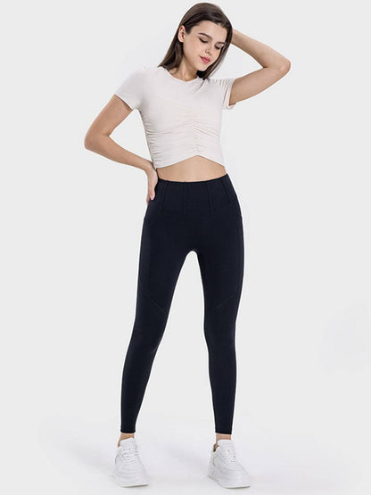Pocketed High Waist Active Leggings - Siennasass