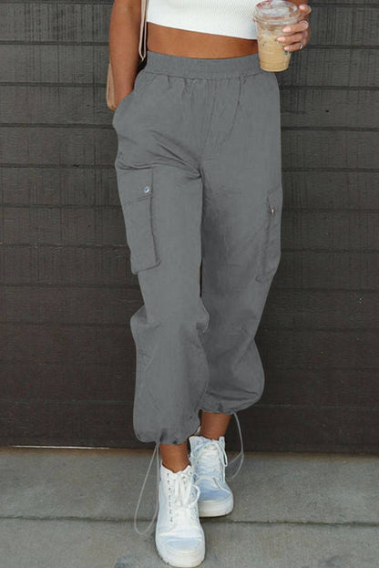 Drawstring Elastic Waist Pants with Pockets - Siennasass