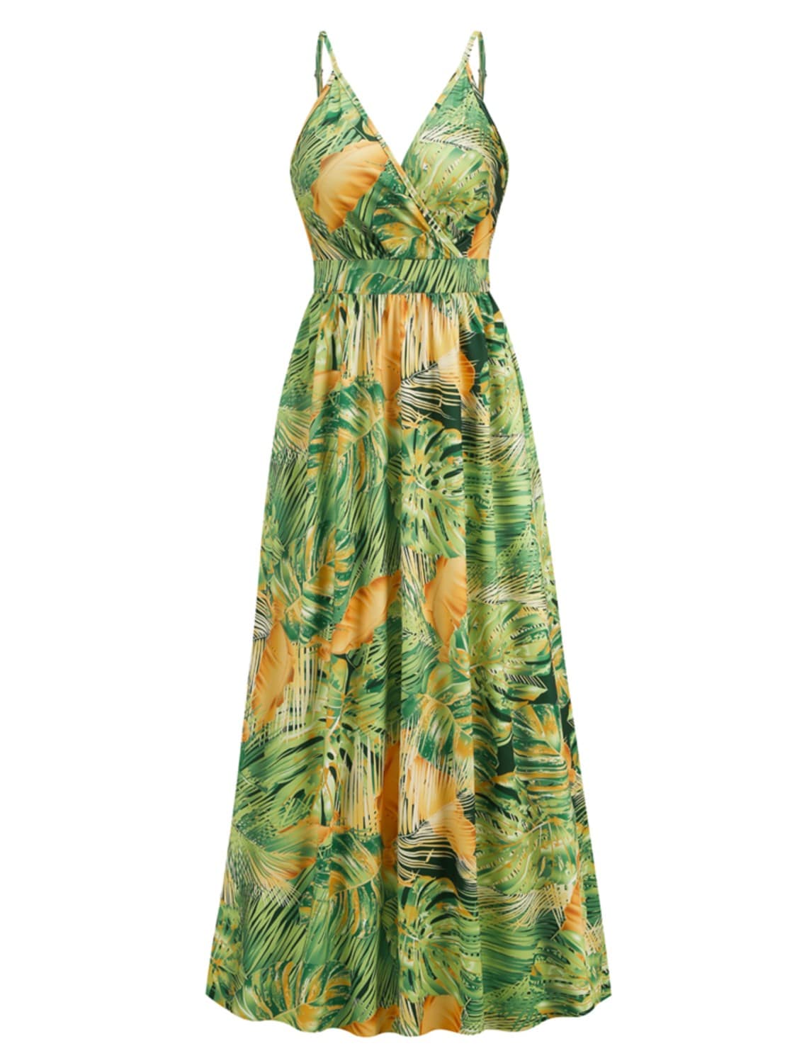 Printed Surplice Spaghetti Strap Dress - Siennasass