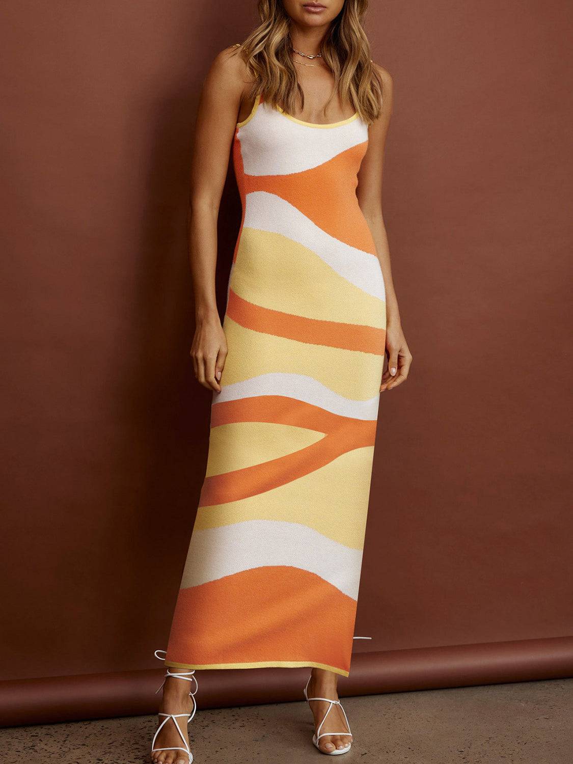 Spaghetti Strap Maxi Sweater Dress - Siennasass