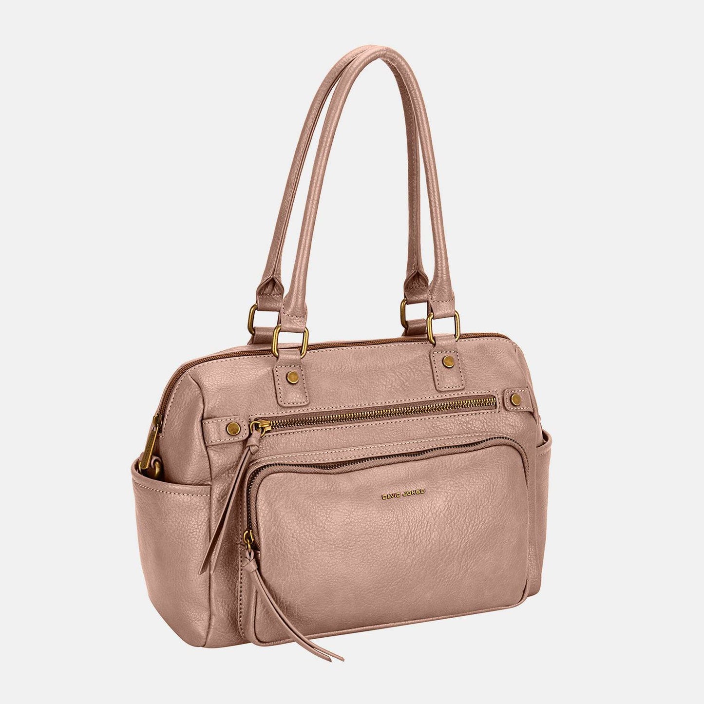 David Jones Zipper PU Leather Handbag - Siennasass