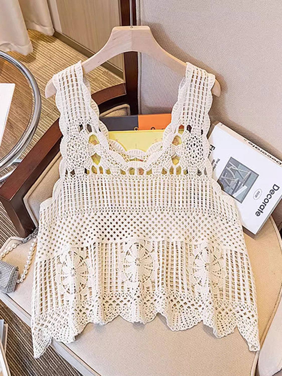 Openwork Scoop Neck Tank - Siennasass