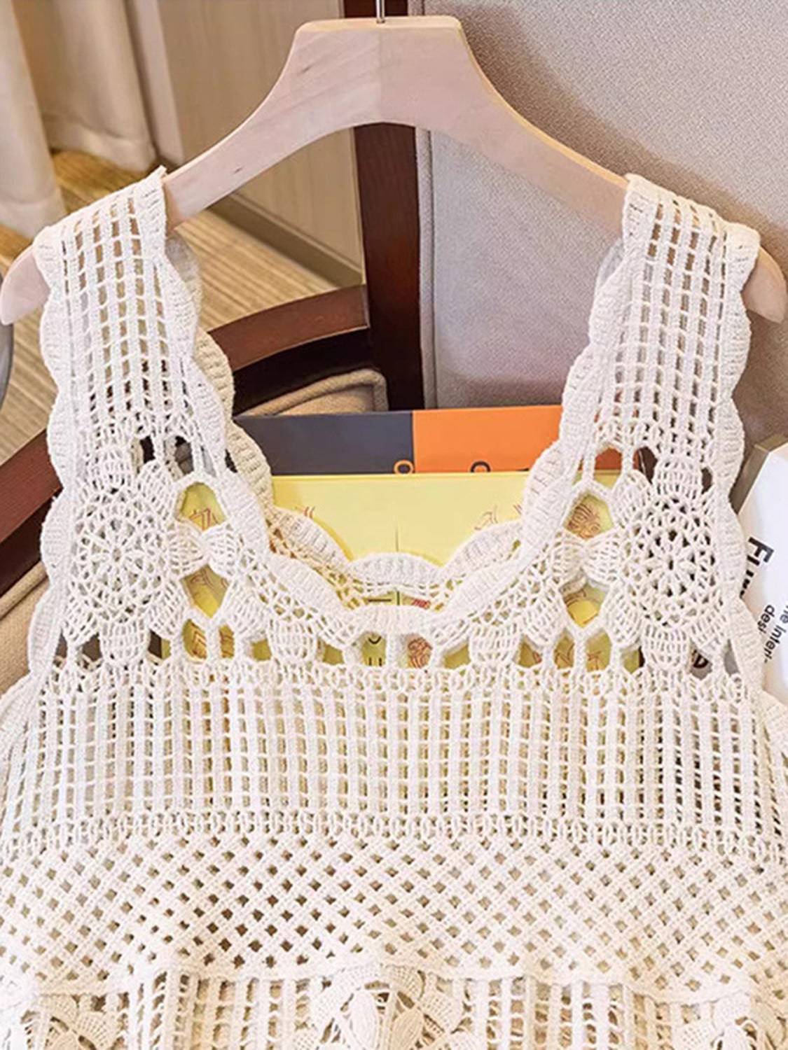 Openwork Scoop Neck Tank - Siennasass