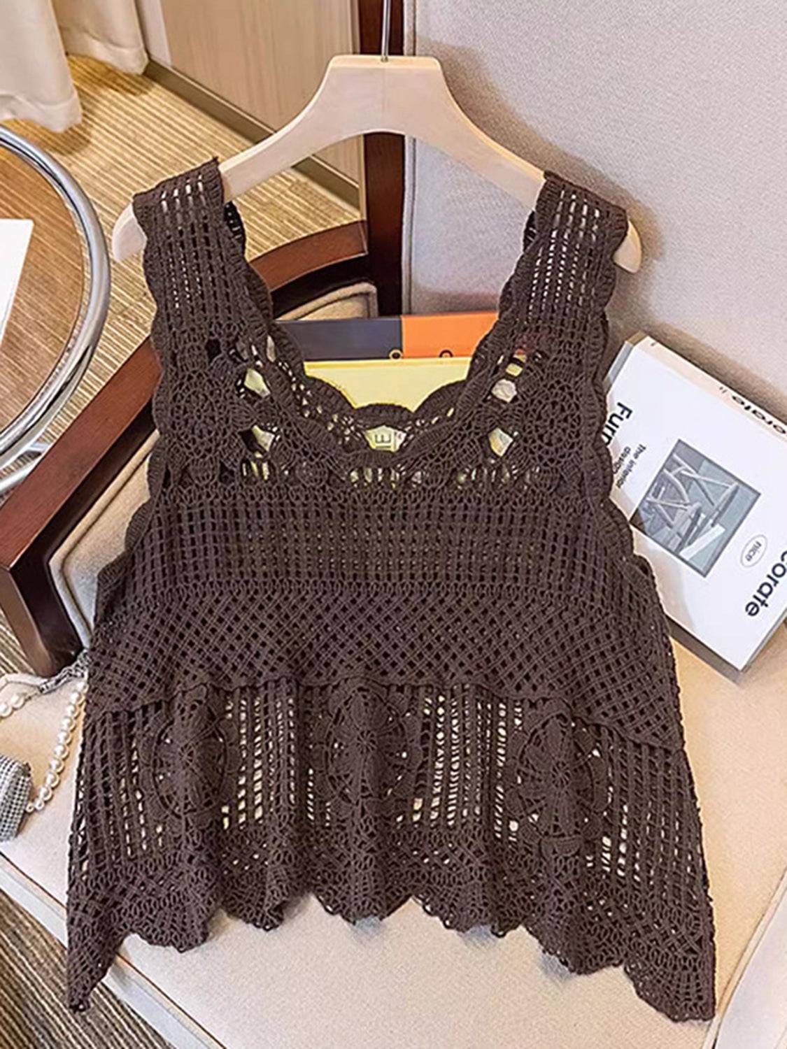 Openwork Scoop Neck Tank - Siennasass