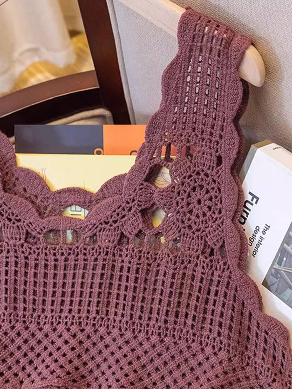 Openwork Scoop Neck Tank - Siennasass