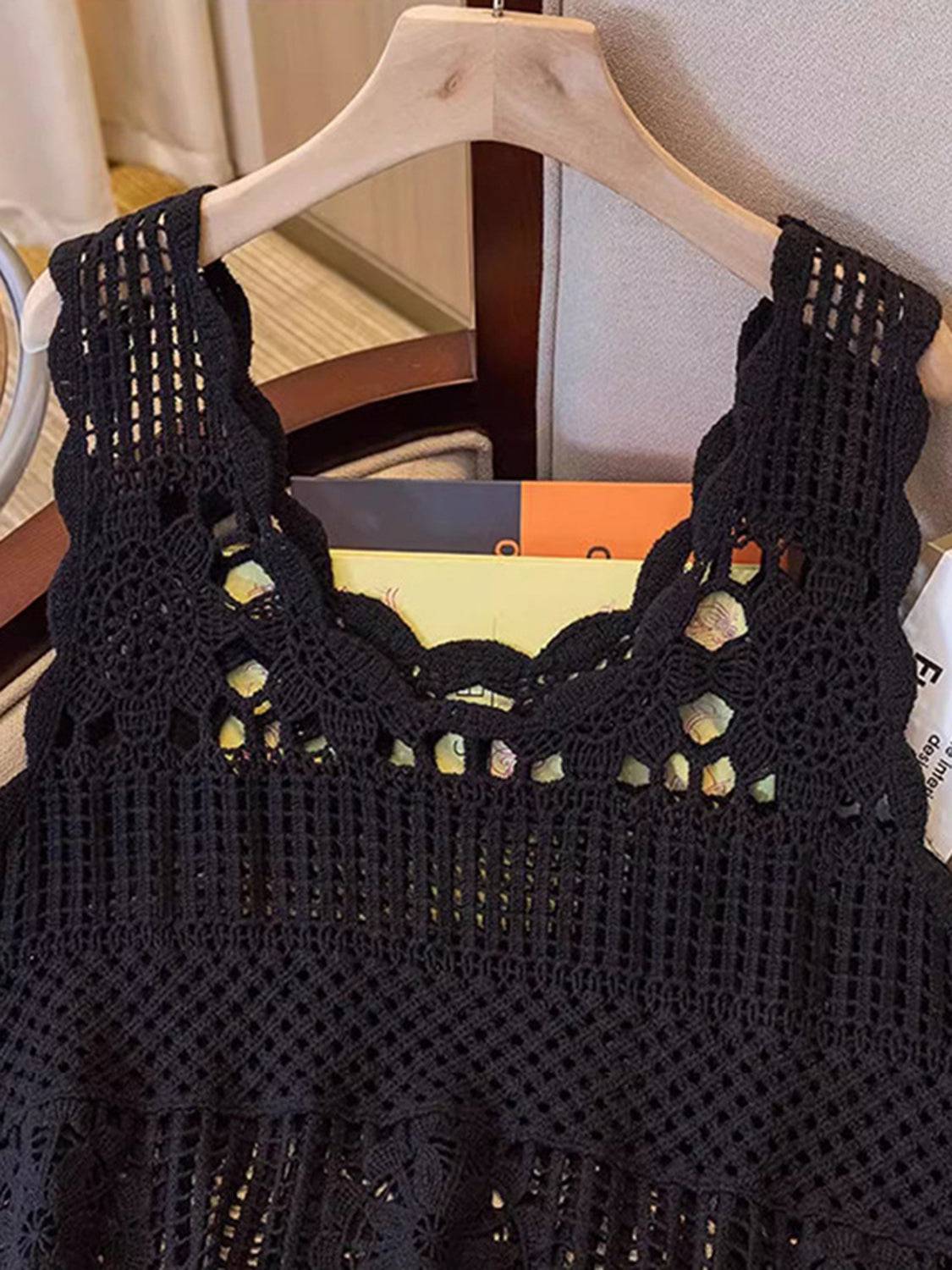 Openwork Scoop Neck Tank - Siennasass