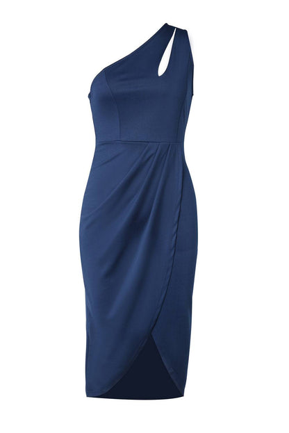 Ruched Cutout Single Shoulder Dress - Siennasass