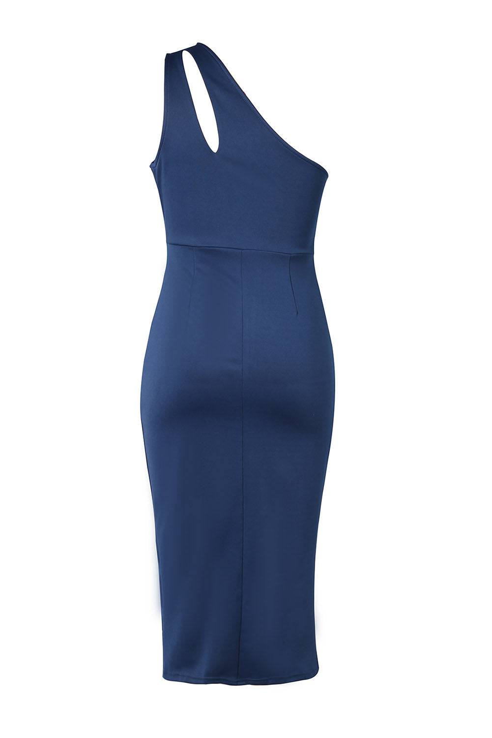 Ruched Cutout Single Shoulder Dress - Siennasass