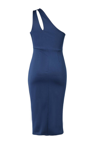 Ruched Cutout Single Shoulder Dress - Siennasass