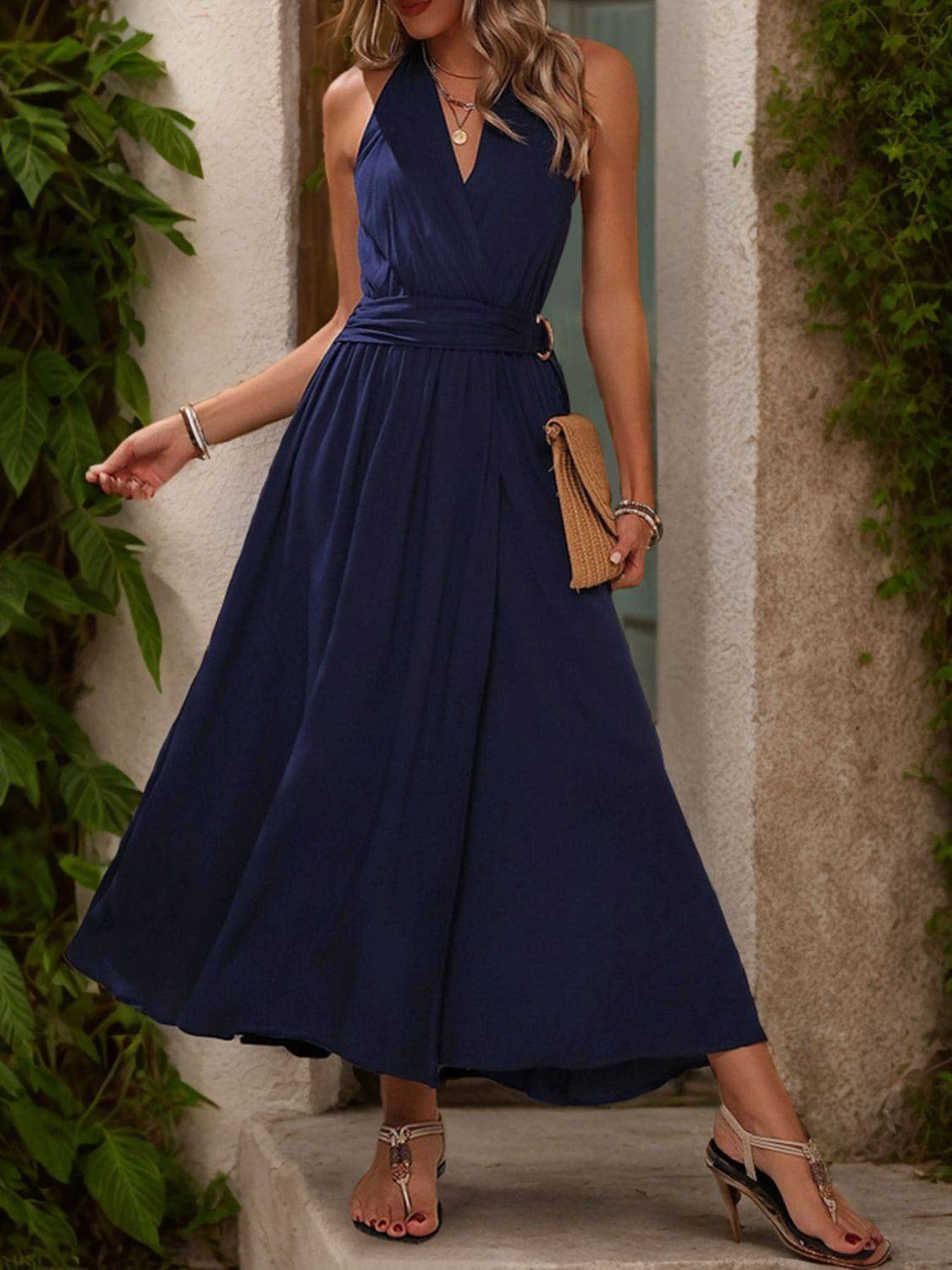 Slit Halter Neck Dress - Siennasass