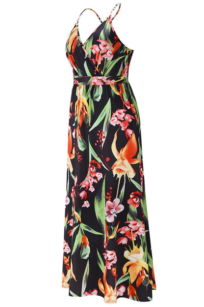 Crisscross Printed Surplice Cami Dress - Siennasass