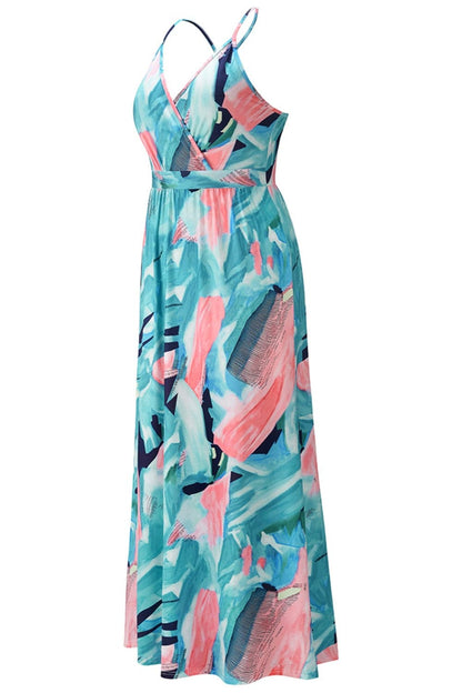 Crisscross Printed Surplice Cami Dress - Siennasass
