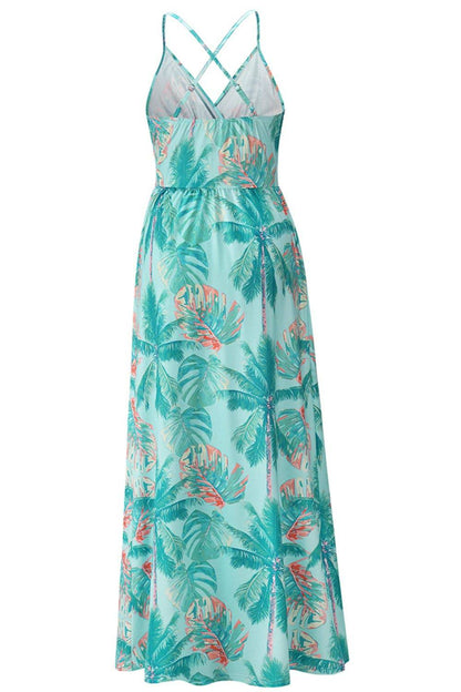 Crisscross Printed Surplice Cami Dress - Siennasass