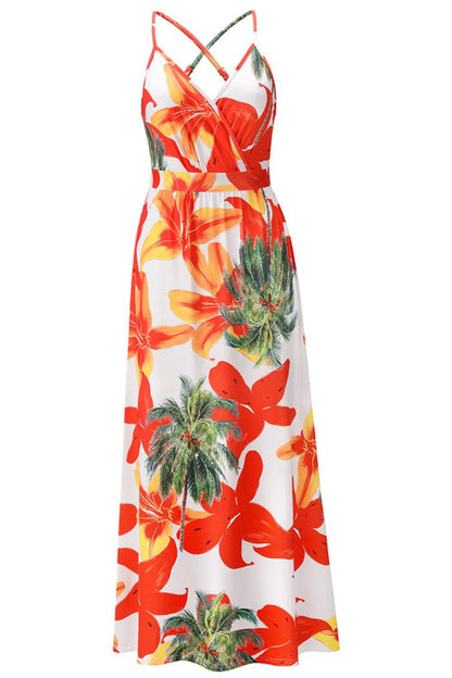 Crisscross Printed Surplice Cami Dress - Siennasass