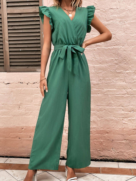Jumpsuit mit Rüschen und Flügelärmeln