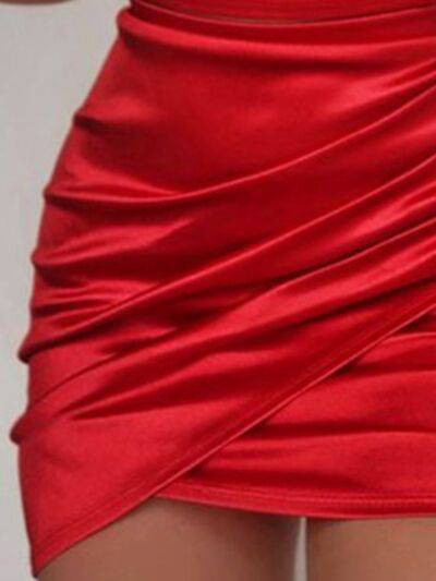 Ruched Spaghetti strap Wrap Dress - Siennasass