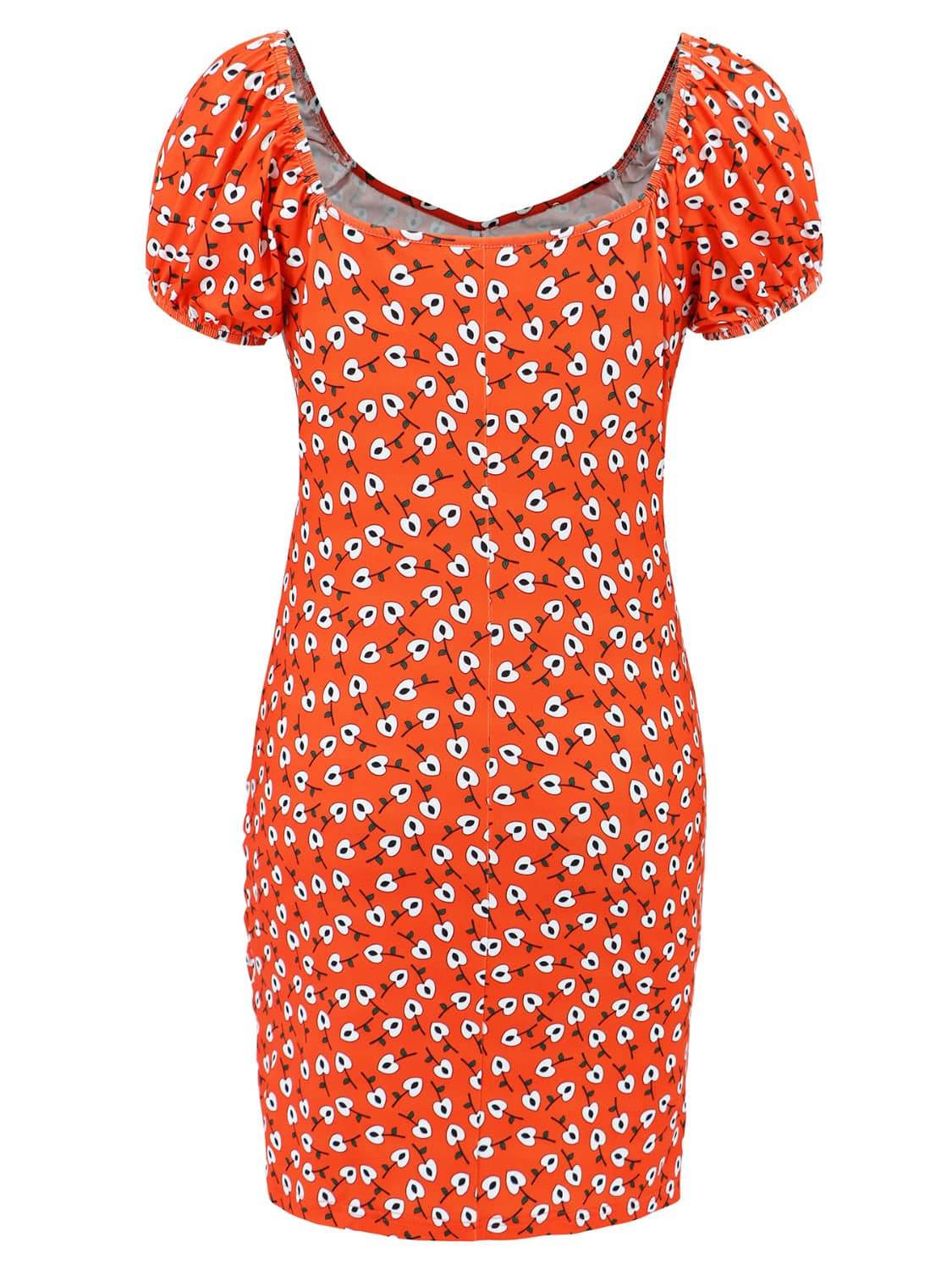 Printed V-Neck Short Sleeve Mini Dress - Siennasass