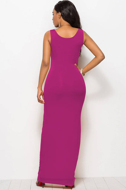 Maxikleid mit U-Ausschnitt und breiten Trägern