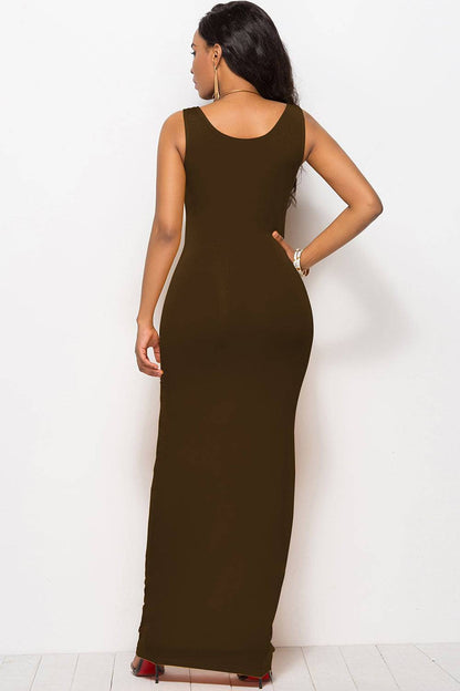 Maxikleid mit U-Ausschnitt und breiten Trägern