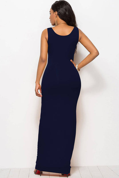 Maxikleid mit U-Ausschnitt und breiten Trägern