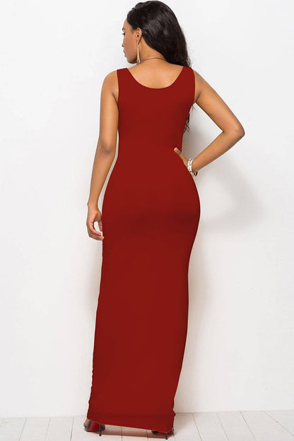 Maxikleid mit U-Ausschnitt und breiten Trägern