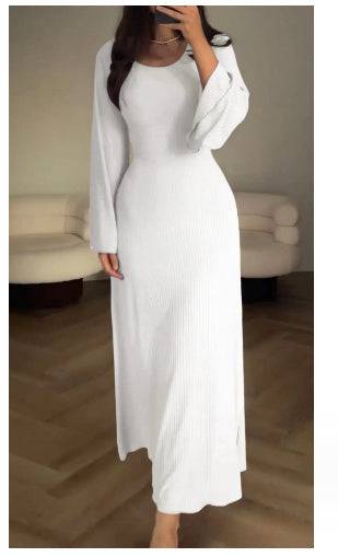 Long Sleeve Split Loose Dress