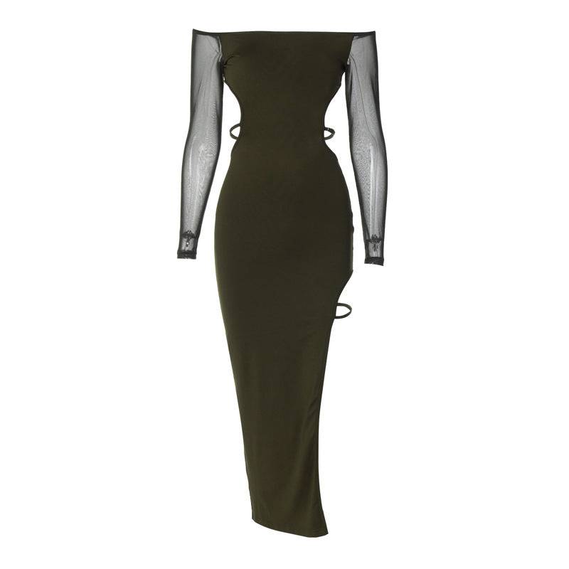 Schulterfreies rückenfreies Kleid