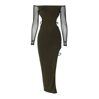 Schulterfreies rückenfreies Kleid