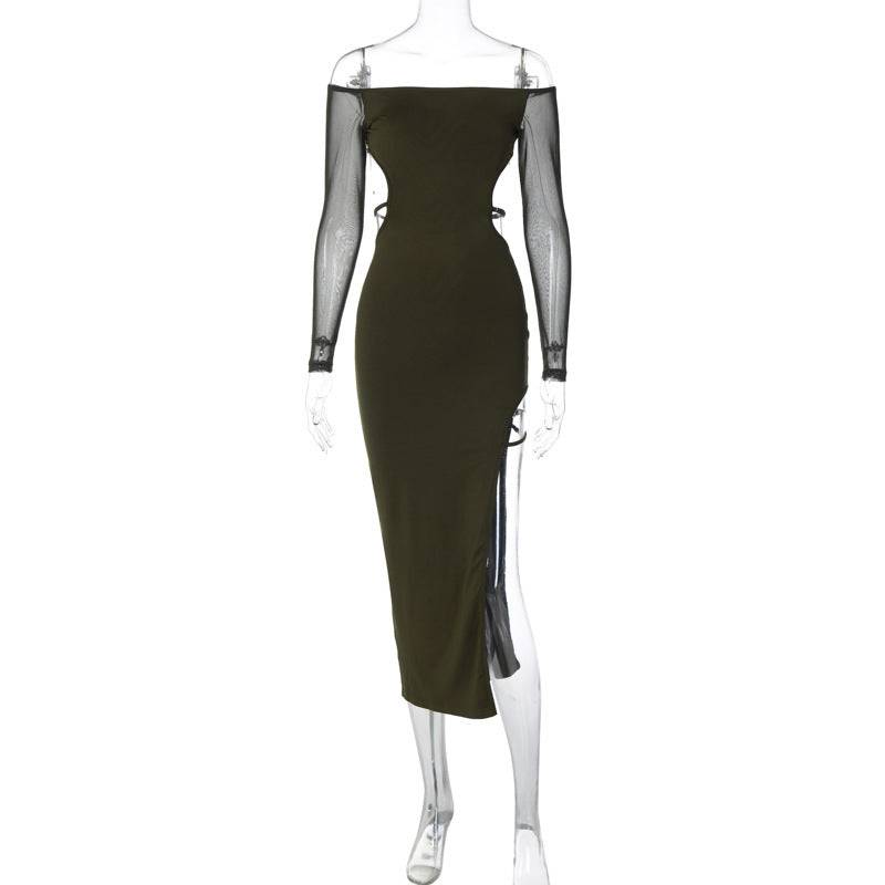 Schulterfreies rückenfreies Kleid