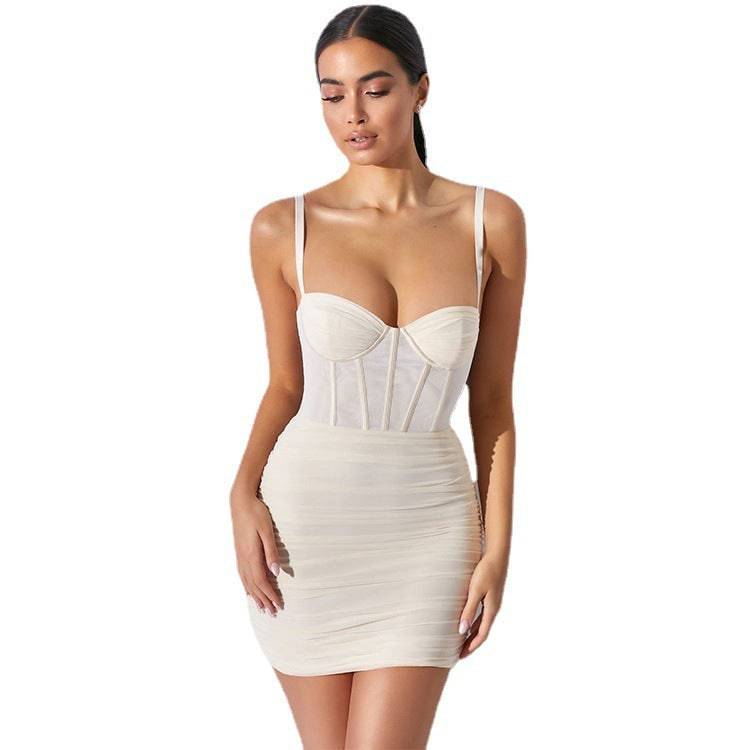Rückenfreies Mode-Hosenträger-Damenkleid