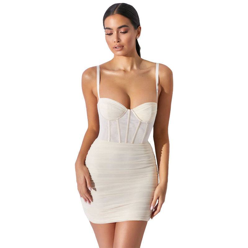 Rückenfreies Mode-Hosenträger-Damenkleid