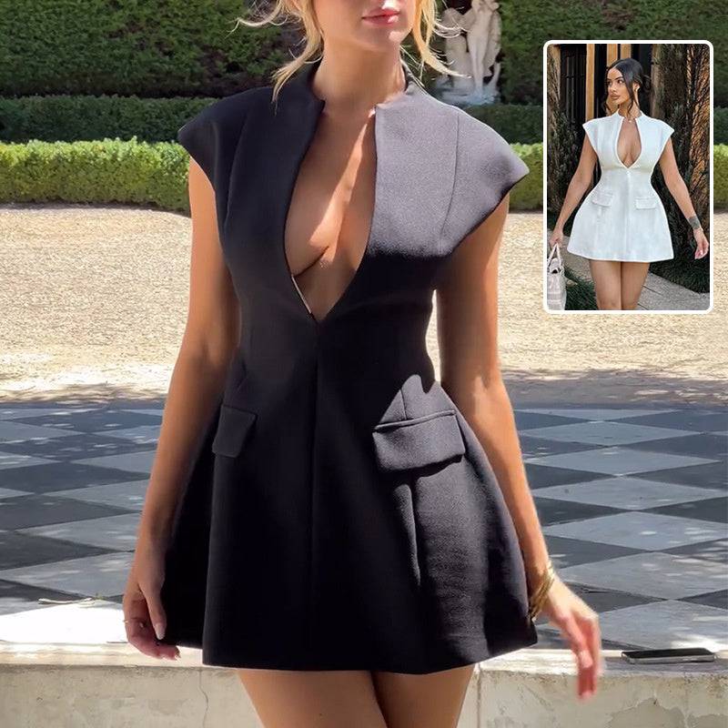 Sexy A-Linien-Kleid mit tiefem V-Ausschnitt