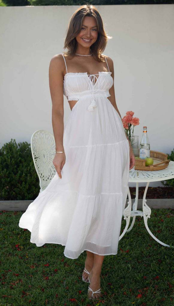 Weibliches hohles rückenfreies Näh-Big-Swing-Kleid