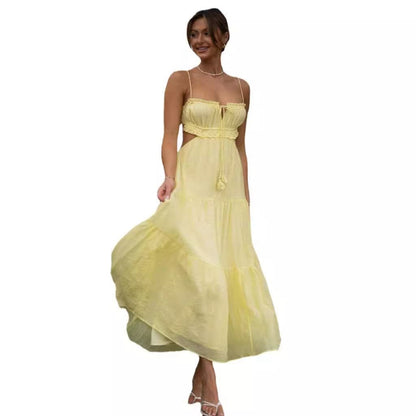 Weibliches hohles rückenfreies Näh-Big-Swing-Kleid