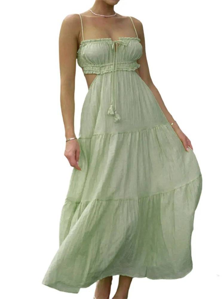 Weibliches hohles rückenfreies Näh-Big-Swing-Kleid