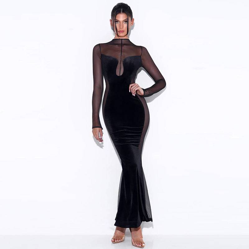 Round Neck Backless Dress