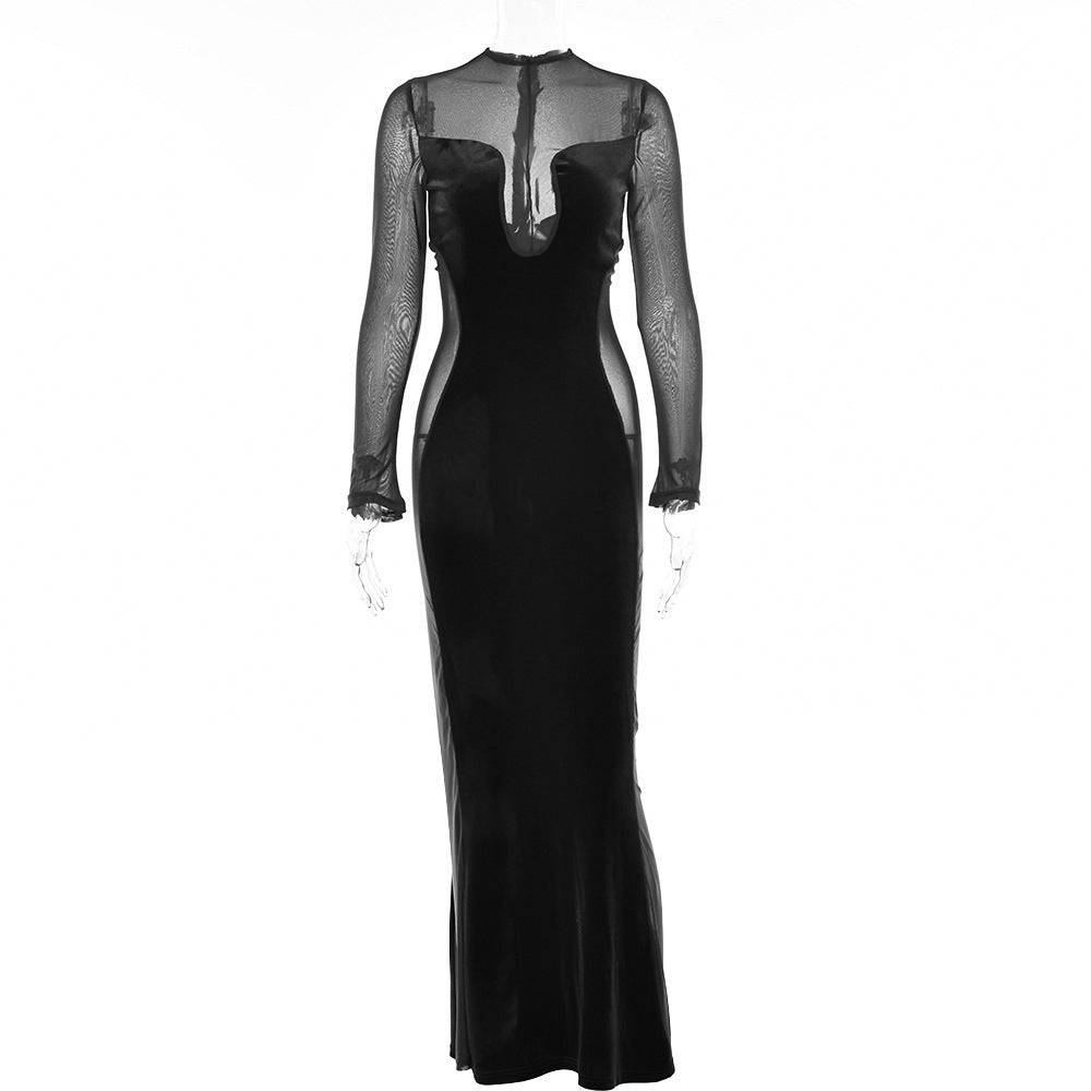 Rückenfreies Kleid mit Rundhalsausschnitt
