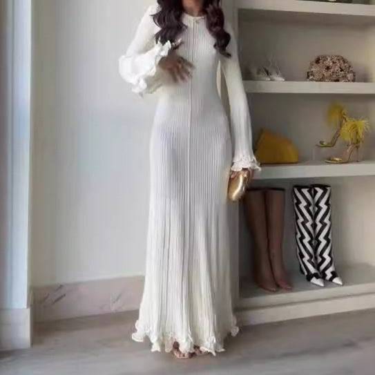 Round Neck Long Sleeve  Dress