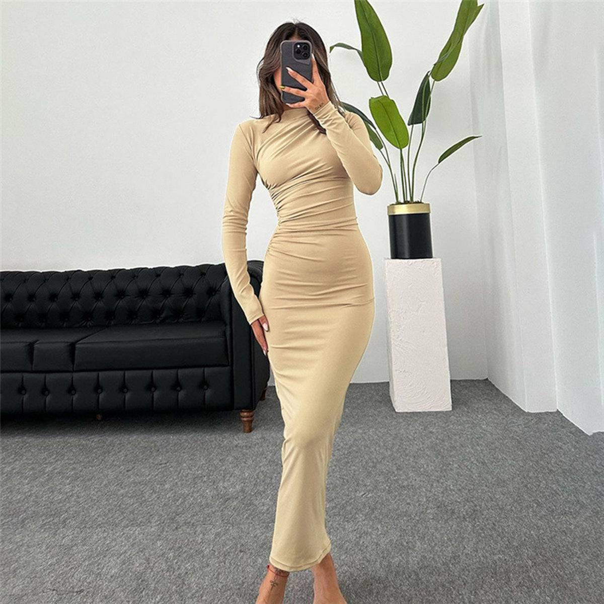 Slim Fit High-Waist-Kleid
