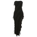 Women's Fashion Tube Top Backless Split Tassel Dress
