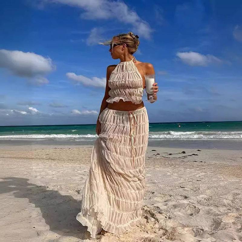 Sleeveless Backless Cropped Dress