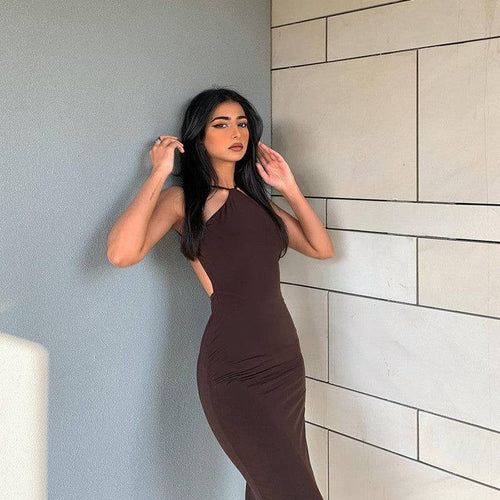 Sleeveless Halterneck Dress