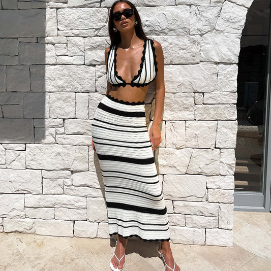 Top Anzug Strand Langes Kleid