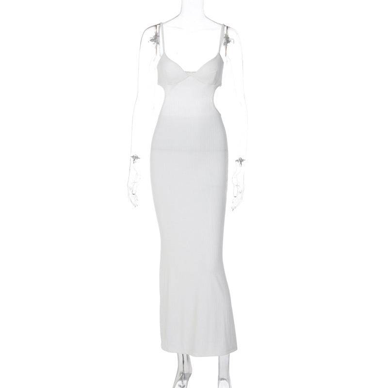 Rückenfreies, ausgehöhltes Kleid Slim Fit Kleid