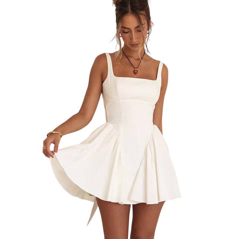 Backless Lace Up Bow Evening Dress