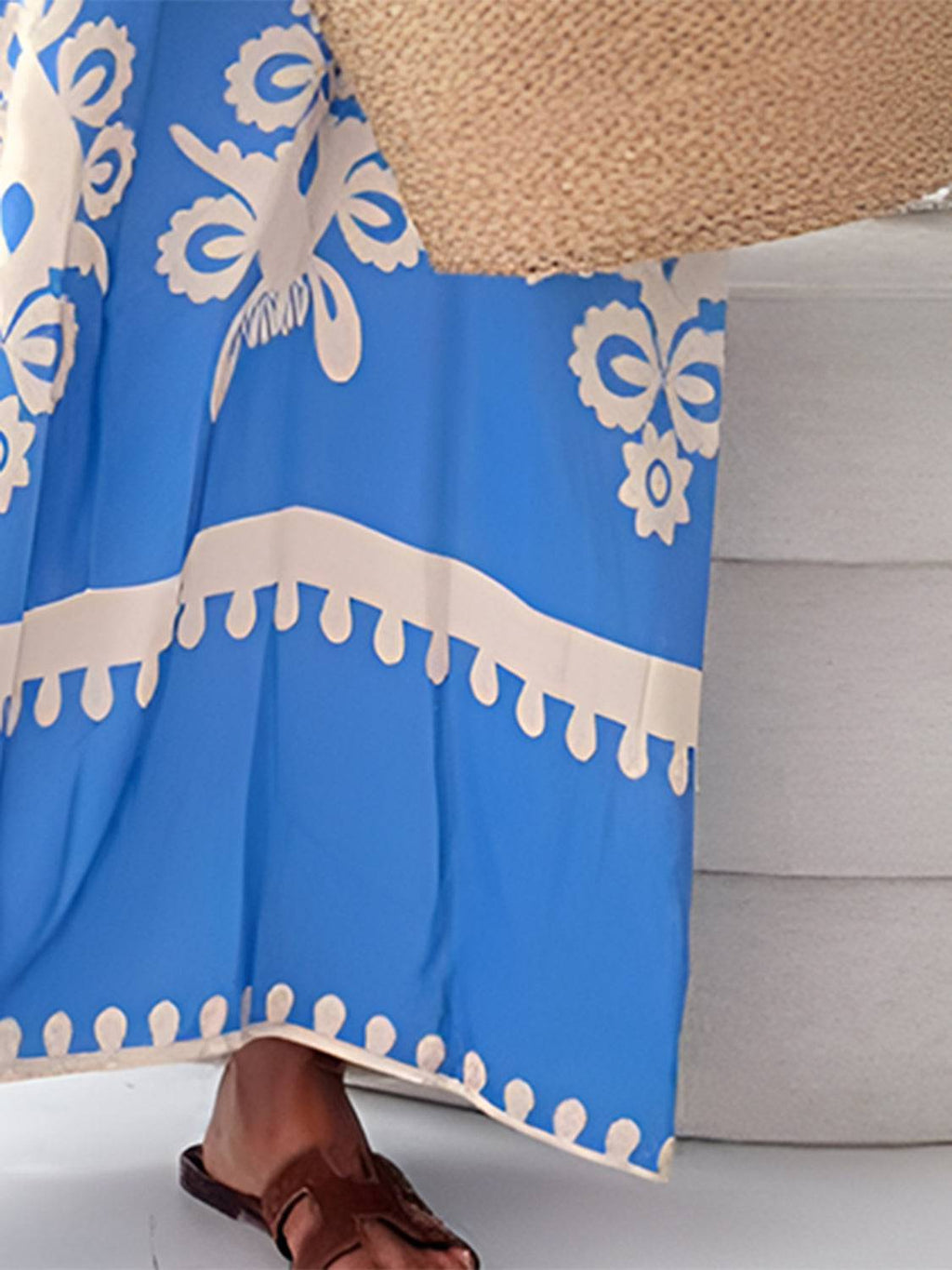 Printed Spaghetti Strap Sleeveless Maxi Dress - Siennasass